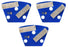 3 Pack-Double Bar Grinding / Polishing Trapezoid, Soft Bond - 12mm Segments, 16 Diamond Grit