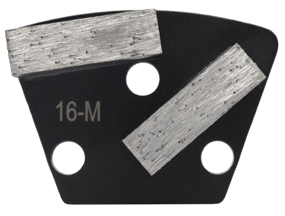 3 Pack-Double Bar Grinding / Polishing Trapezoid, Medium Bond - 12mm Segments, 16 Diamond Grit