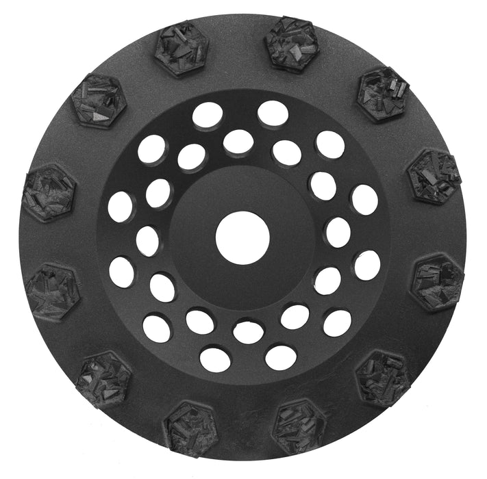 Split PCD Cup Wheel - 12 Round Segments - 7" Size